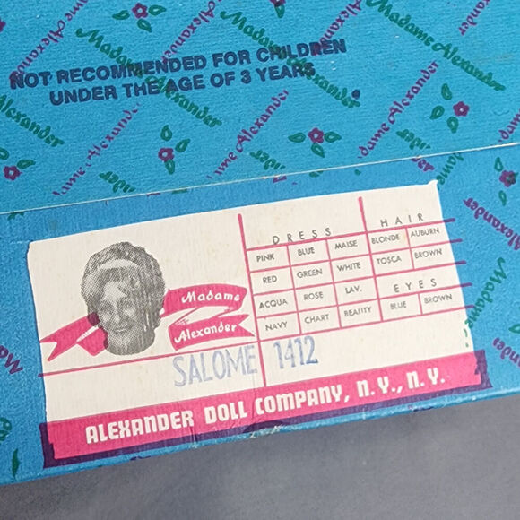 Vintage Madame Alexander Doll Salome‎ Girl 1412 - Box kept - Picture 8 of 8